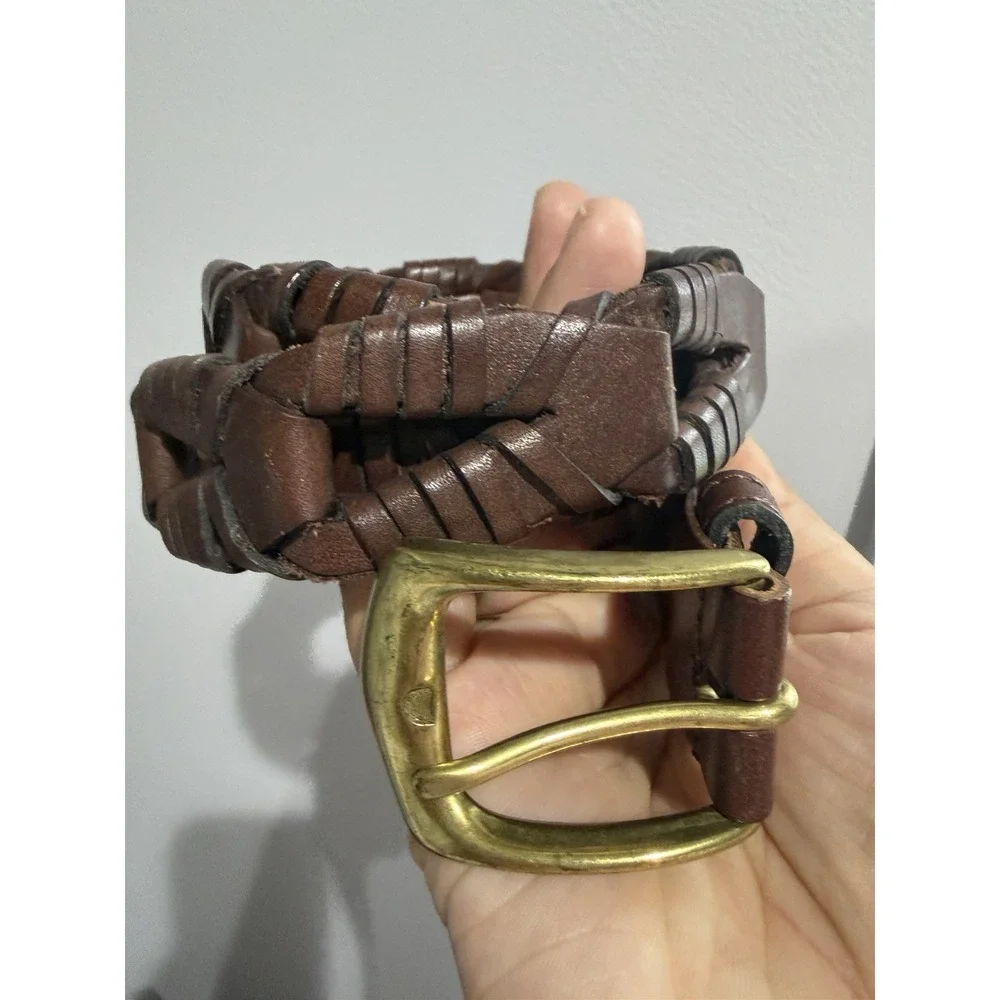 Beautiful Spanish Leather Braided Boho Western Belt Sz 32 ‎ 37.5